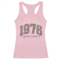 1976 Retro Birthday Racerback Tank Top 50 Year Old Leopard 50th Birthday Gifts For Women