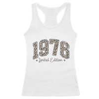 1976 Retro Birthday Racerback Tank Top 50 Year Old Leopard 50th Birthday Gifts For Women