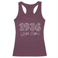90th Birthday Racerback Tank Top Floral 1936 90 Year Old Birthday Gifts For Women