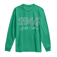 80th Birthday Long Sleeve Shirt Floral 1946 80 Year Old Birthday Gifts For Women