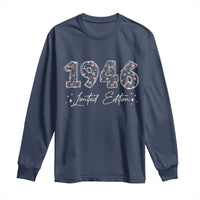 80th Birthday Long Sleeve Shirt Floral 1946 80 Year Old Birthday Gifts For Women