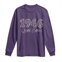 80th Birthday Long Sleeve Shirt Floral 1946 80 Year Old Birthday Gifts For Women