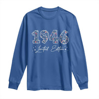 80th Birthday Long Sleeve Shirt Floral 1946 80 Year Old Birthday Gifts For Women