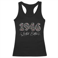 80th Birthday Racerback Tank Top Floral 1946 80 Year Old Birthday Gifts For Women