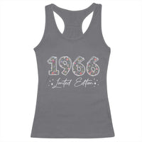 60th Birthday Racerback Tank Top Floral 1966 60 Year Old Birthday Gifts For Women