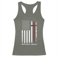 God Bless America Racerback Tank Top America Pride USA US Flag Patriotic 4th of July - Wonder Print Shop