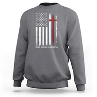 God Bless America Sweatshirt America Pride USA US Flag Patriotic 4th of July - Wonder Print Shop