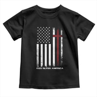 God Bless America Toddler T Shirt America Pride USA US Flag Patriotic 4th of July - Wonder Print Shop