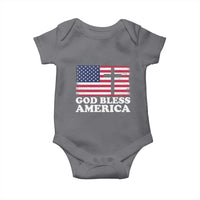 God Bless America Baby Onesie Cross USA Flag Patriotic 4th of July Christian - Wonder Print Shop