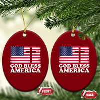 God Bless America Ceramic Ornament Cross USA Flag Patriotic 4th of July Christian - Wonder Print Shop