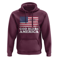 God Bless America Hoodie Cross USA Flag Patriotic 4th of July Christian - Wonder Print Shop
