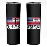 God Bless America Skinny Tumbler Cross USA Flag Patriotic 4th of July Christian - Wonder Print Shop