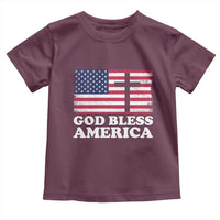 God Bless America Toddler T Shirt Cross USA Flag Patriotic 4th of July Christian - Wonder Print Shop