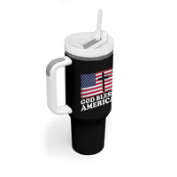 God Bless America Tumbler With Handle Cross USA Flag Patriotic 4th of July Christian - Wonder Print Shop