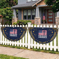 God Bless America Patriotic Fan Flag Cross USA Flag 4th of July Christian