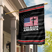 God Bless America Garden Flag Cross USA Flag Patriotic 4th of July Christian