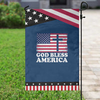 God Bless America Garden Flag Cross USA Flag Patriotic 4th of July Christian