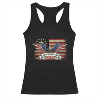 God Bless America Racerback Tank Top Vintage Eagle Christian Cross Flag 4th Of July