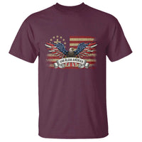 God Bless America T Shirt Vintage Eagle Christian Cross Flag 4th Of July