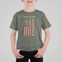 God Bless America T Shirt For Kid American Flag 4th Of July Patriotic Christian - Wonder Print Shop
