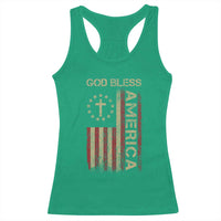 God Bless America Racerback Tank Top American Flag 4th Of July Patriotic Christian - Wonder Print Shop