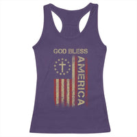 God Bless America Racerback Tank Top American Flag 4th Of July Patriotic Christian - Wonder Print Shop