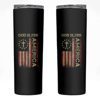 God Bless America Skinny Tumbler American Flag 4th Of July Patriotic Christian - Wonder Print Shop
