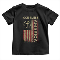 God Bless America Toddler T Shirt American Flag 4th Of July Patriotic Christian - Wonder Print Shop
