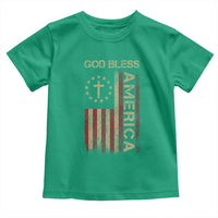 God Bless America Toddler T Shirt American Flag 4th Of July Patriotic Christian - Wonder Print Shop