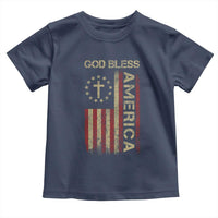 God Bless America Toddler T Shirt American Flag 4th Of July Patriotic Christian - Wonder Print Shop