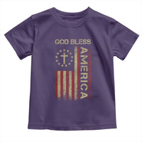 God Bless America Toddler T Shirt American Flag 4th Of July Patriotic Christian - Wonder Print Shop