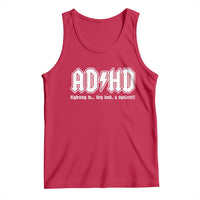 Funny ADHD Tank Top Hey Look a Squirrel Rocks Graphic - Wonder Print Shop