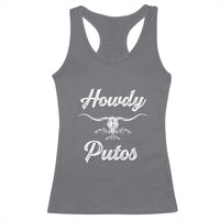 Howdy Putos Racerback Tank Top Western Cowboy Skull Outlaw Style