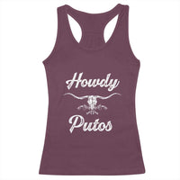Howdy Putos Racerback Tank Top Western Cowboy Skull Outlaw Style