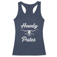 Howdy Putos Racerback Tank Top Western Cowboy Skull Outlaw Style