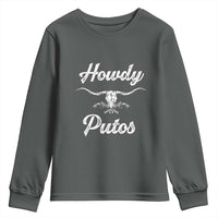 Howdy Putos Youth Sweatshirt Western Cowboy Skull Outlaw Style