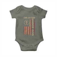 One Nation Under God Baby Onesie American Flag 4th Of July Patriotic Christian - Wonder Print Shop