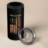 One Nation Under God 4 in 1 Can Cooler Tumbler American Flag 4th Of July Patriotic Christian - Wonder Print Shop