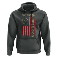 One Nation Under God Hoodie American Flag 4th Of July Patriotic Christian - Wonder Print Shop