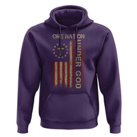 One Nation Under God Hoodie American Flag 4th Of July Patriotic Christian - Wonder Print Shop