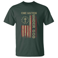 One Nation Under God T Shirt American Flag 4th Of July Patriotic Christian - Wonder Print Shop