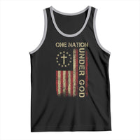 One Nation Under God Tank Top American Flag 4th Of July Patriotic Christian - Wonder Print Shop