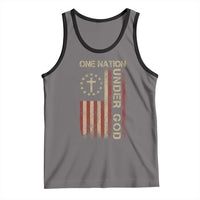 One Nation Under God Tank Top American Flag 4th Of July Patriotic Christian - Wonder Print Shop