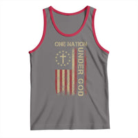 One Nation Under God Tank Top American Flag 4th Of July Patriotic Christian - Wonder Print Shop