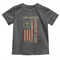 One Nation Under God Toddler T Shirt American Flag 4th Of July Patriotic Christian - Wonder Print Shop