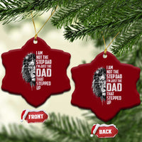 Bonus Dad Ceramic Ornament Stepdad Gifts From Stepdaughter Stepson Cross Lion Stepped Up Dad
