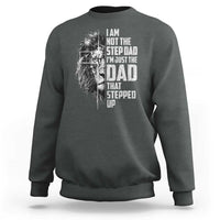 Bonus Dad Sweatshirt Stepdad Gifts From Stepdaughter Stepson Cross Lion Stepped Up Dad