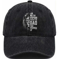 Bonus Dad Washed Cotton Baseball Cap Stepdad Gifts From Stepdaughter Stepson Cross Lion Stepped Up Dad