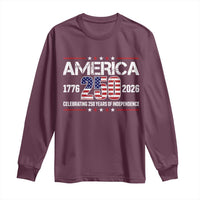 250th Anniversary Long Sleeve Shirt American 250 Years Birthday Patriotic 1776 2026