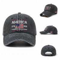 250th Anniversary Washed Cotton Baseball Cap American 250 Years Birthday Patriotic 1776 2026